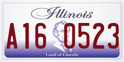 IL license plate A160523
