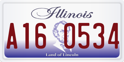 IL license plate A160534