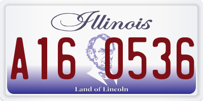 IL license plate A160536