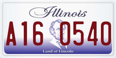 IL license plate A160540
