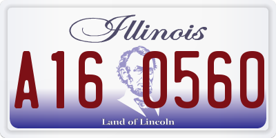IL license plate A160560