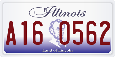 IL license plate A160562