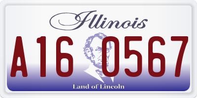 IL license plate A160567