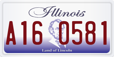 IL license plate A160581