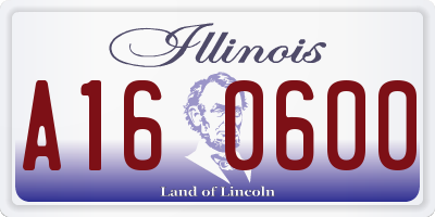 IL license plate A160600