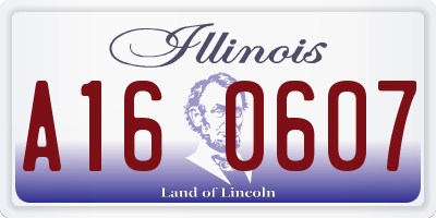 IL license plate A160607