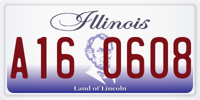IL license plate A160608
