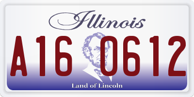 IL license plate A160612