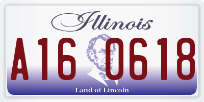 IL license plate A160618