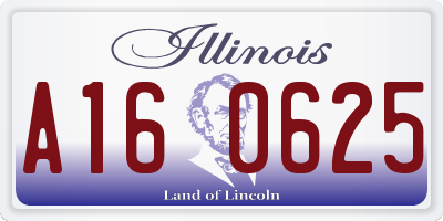 IL license plate A160625