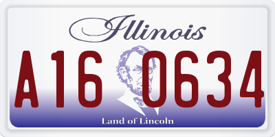 IL license plate A160634