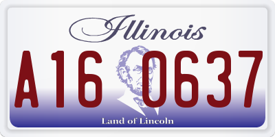 IL license plate A160637