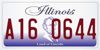 IL license plate A160644