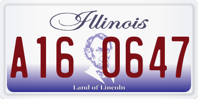 IL license plate A160647