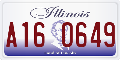 IL license plate A160649