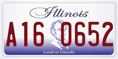 IL license plate A160652