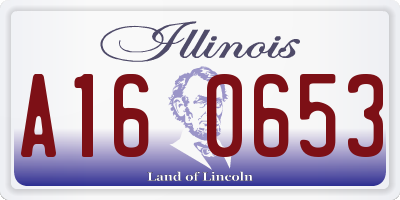 IL license plate A160653