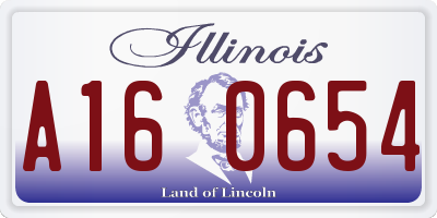 IL license plate A160654