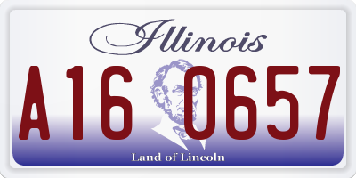 IL license plate A160657