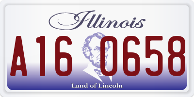 IL license plate A160658