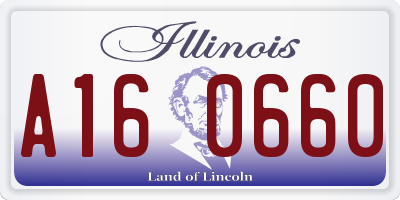IL license plate A160660