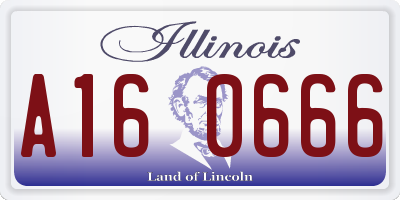 IL license plate A160666