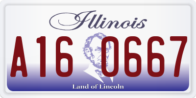 IL license plate A160667
