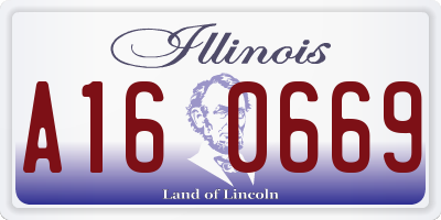 IL license plate A160669