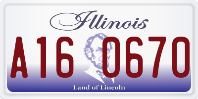 IL license plate A160670