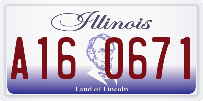 IL license plate A160671