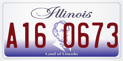IL license plate A160673