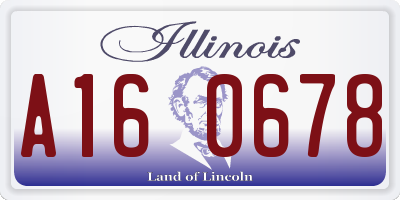 IL license plate A160678