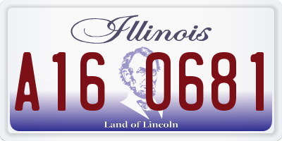 IL license plate A160681