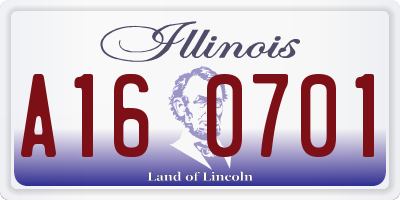 IL license plate A160701