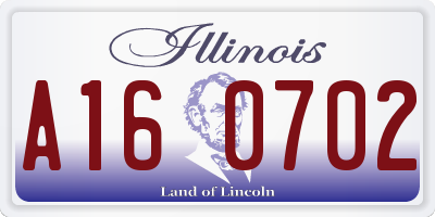 IL license plate A160702