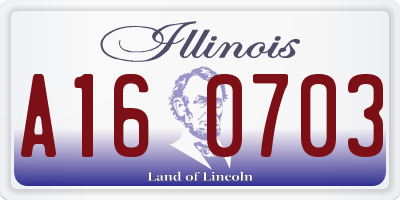 IL license plate A160703