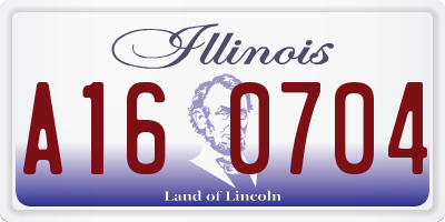 IL license plate A160704