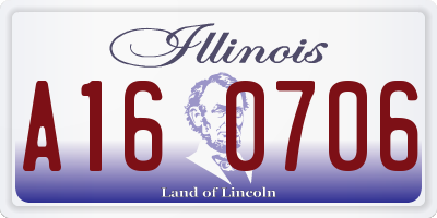 IL license plate A160706