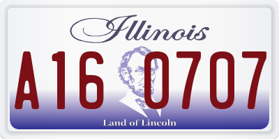 IL license plate A160707