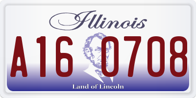 IL license plate A160708