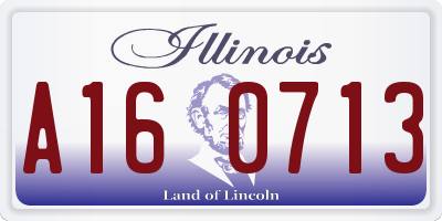 IL license plate A160713