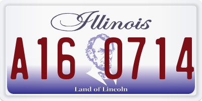 IL license plate A160714