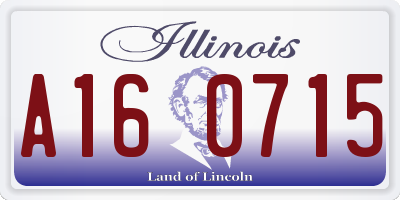 IL license plate A160715