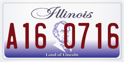 IL license plate A160716