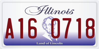 IL license plate A160718