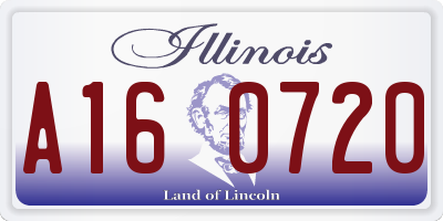 IL license plate A160720