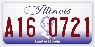 IL license plate A160721
