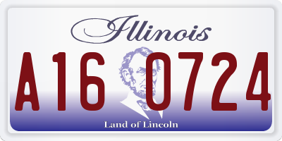 IL license plate A160724