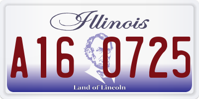 IL license plate A160725