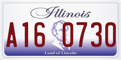 IL license plate A160730